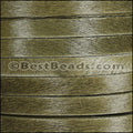 10mm flat HAIR ON leather KHAKI GREEN - 1 meter