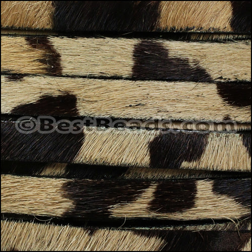 10mm flat HAIR ON leather COW - 1 meter