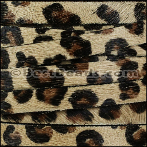 10mm flat HAIR ON leather LEOPARD - 1 meter