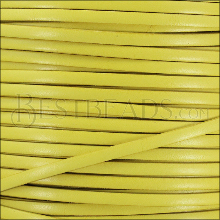 5mm flat ITALIAN DOLCE leather LEMON - meter