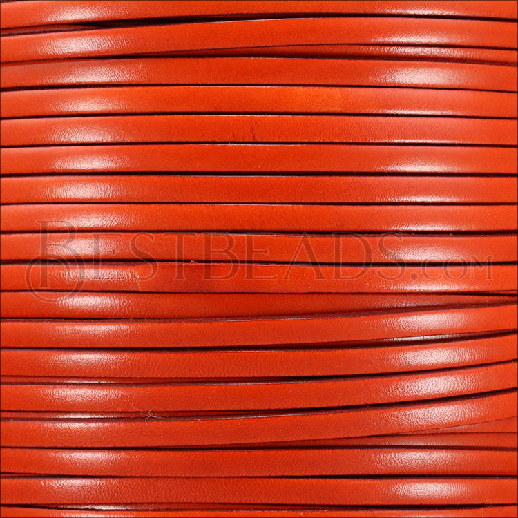 5mm flat ITALIAN DOLCE leather PUMPKIN - meter