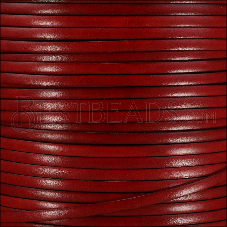 5mm flat ITALIAN DOLCE leather STRAWBERRY- meter