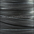 10mm flat BRUCIATO BRAID leather BLACK - meter