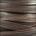 10mm flat BRUCIATO BRAID leather BROWN - meter