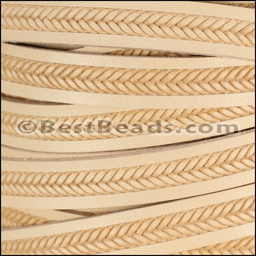 10mm flat BRUCIATO BRAID leather NATURAL - meter