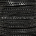 6mm flat BRUCIATO TWIST leather BLACK - meter