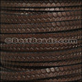 6mm flat BRUCIATO TWIST leather BROWN - meter