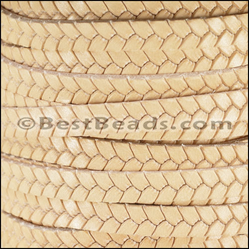 6mm flat BRUCIATO TWIST leather NATURAL - meter
