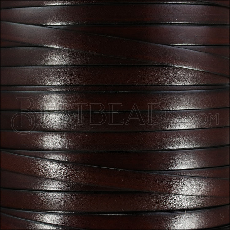 10mm flat ITALIAN PLAIN leather MAHOGANY - meter