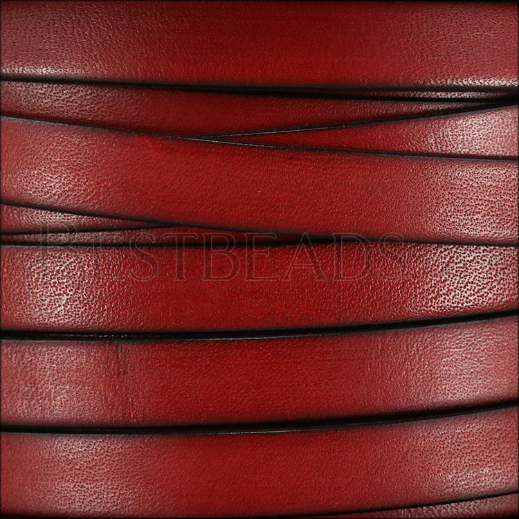 10mm flat ITALIAN PLAIN leather RED - meter