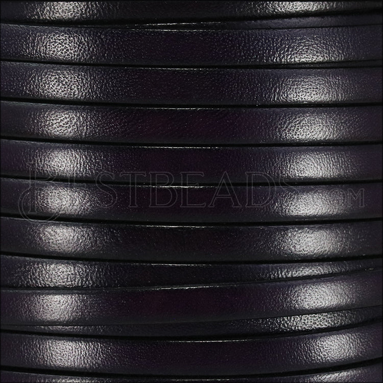 5mm flat ITALIAN PLAIN leather PURPLE - meter