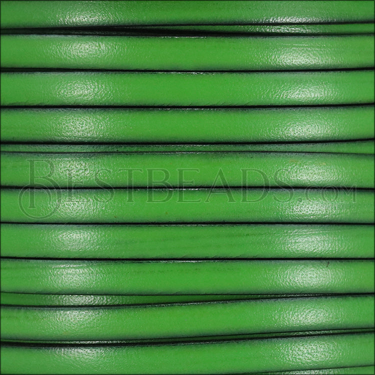 5mm flat ITALIAN PLAIN leather GREEN - meter