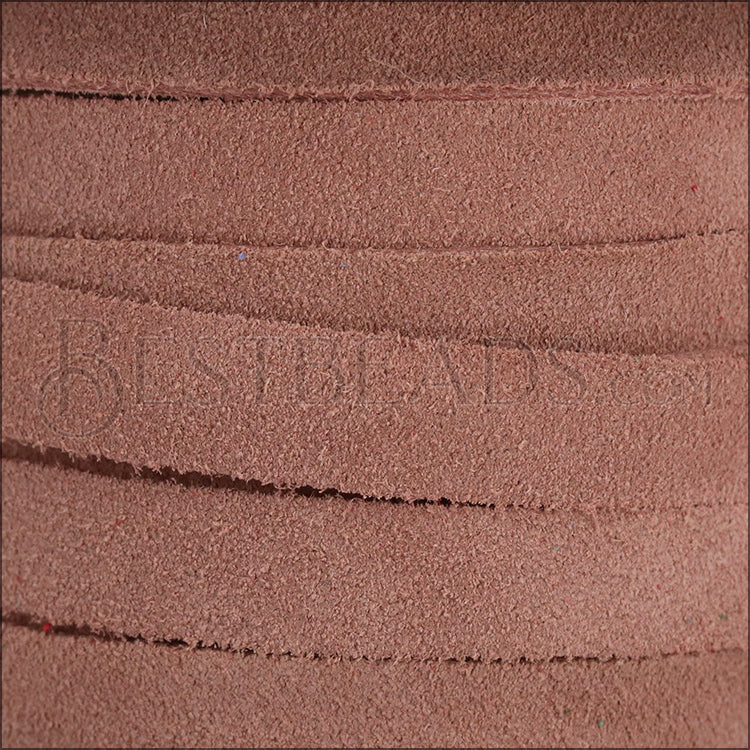 10mm flat MEDITERRANEAN SUEDE leather DUSTY PINK - meter