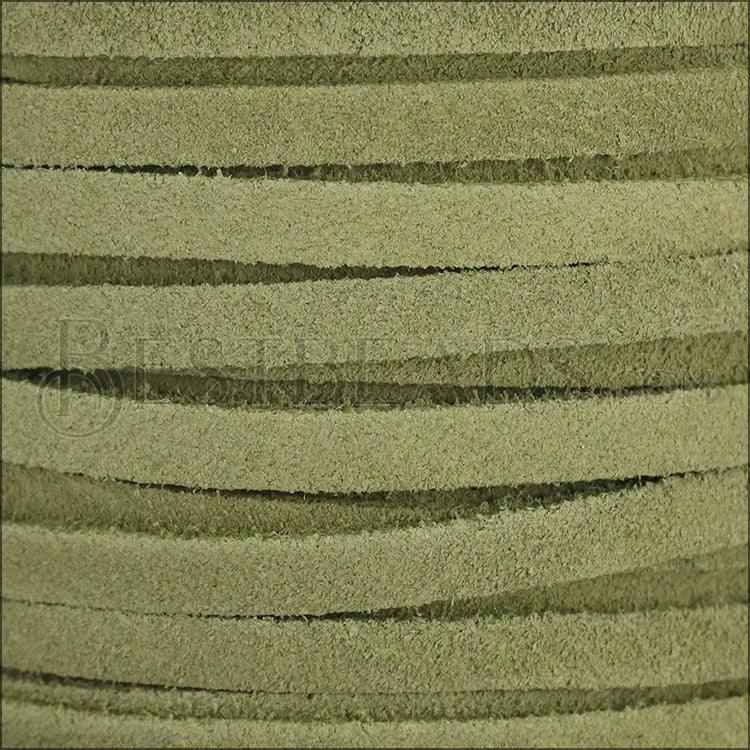 5mm flat MEDITERRANEAN SUEDE leather KHAKI - meter