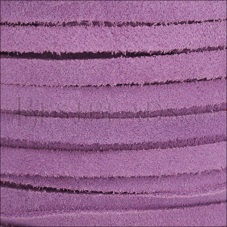 5mm flat MEDITERRANEAN SUEDE leather LILAC - meter