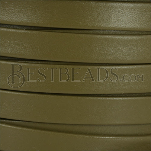10mm flat PREMIER leather OLIVE GREEN - meter