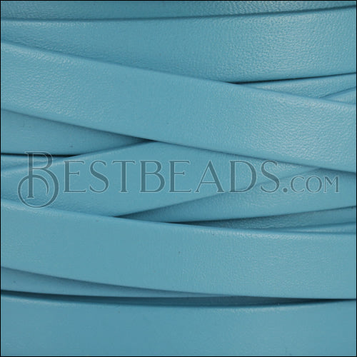10mm flat PREMIER leather TURQUOISE - meter