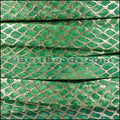 10mm flat ORION leather GREEN w GOLD - meter