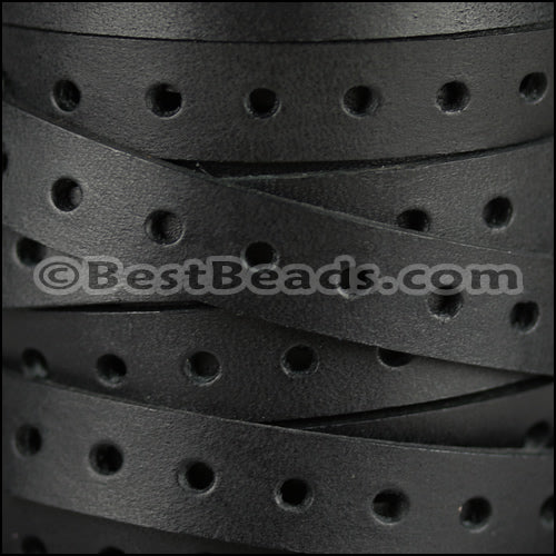10mm flat BRUCIATO PUNCHED leather BLACK - meter