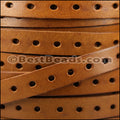 10mm flat BRUCIATO PUNCHED leather TAN - meter