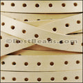 10mm flat BRUCIATO PUNCHED leather NATURAL - meter