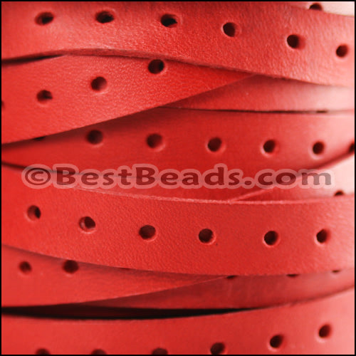 10mm flat BRUCIATO PUNCHED leather RED - meter