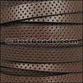 10mm flat BRUCIATO PERFORATED leather BROWN - meter