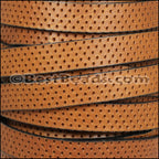 10mm flat BRUCIATO PERFORATED leather TAN - meter