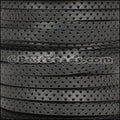 5mm flat BRUCIATO PERFORATED leather BLACK - meter
