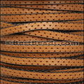 5mm flat BRUCIATO PERFORATED leather TAN - meter
