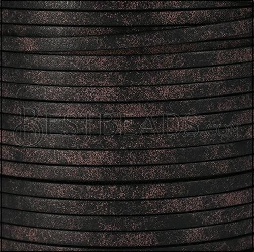 3mm flat RUSTIC leather PURPLE - meter