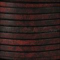 5mm flat RUSTIC leather BURGUNDY - meter