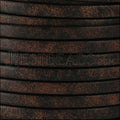 5mm flat RUSTIC leather BROWN - meter