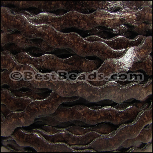 5mm flat RIC RAC leather DISTRESSED BROWN - meter