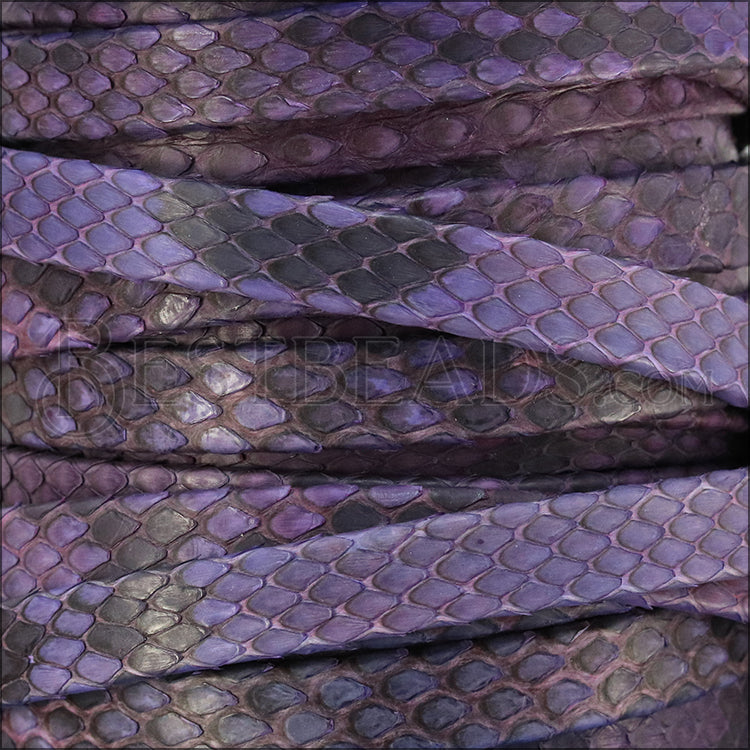 10mm flat PYTHON leather PURPLE - meter