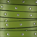 10mm flat STUDDED leather OLIVE GREEN - meter