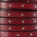 10mm flat STUDDED leather PLUM - meter