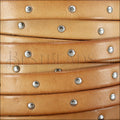 10mm flat STUDDED leather NATURAL - meter