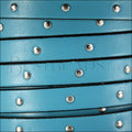 10mm flat STUDDED leather PASTEL TURQUOISE - meter