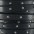 10mm flat STUDDED leather GREY - meter