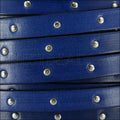 10mm flat STUDDED leather ELECTRIC BLUE - meter