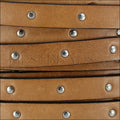 10mm flat STUDDED leather TOBACCO - meter