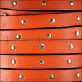 10mm flat STUDDED leather RUST - meter