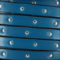 10mm flat STUDDED leather TURQUOISE - meter