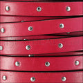 10mm flat STUDDED leather FUCHSIA - meter