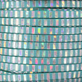 5mm flat FOIL STAMPED STRIPES leather CANDY ROBINS EGG/SILVER MIRROR - meter