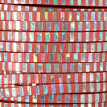 5mm flat FOIL STAMPED STRIPES leather CANDY CORAL/SILVER MIRROR - meter