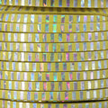 5mm flat FOIL STAMPED STRIPES leather CANDY LEMON/SILVER MIRROR - meter
