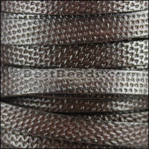 10mm flat TIRE leather MED BROWN - meter