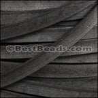 10mm flat VINTAGE leather BLACK - meter